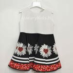 Abito Elegante cerimonia Bambina nero-bianco LOREDANA 7106A - LOLO' - LuxuryKids