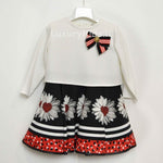 Abito Elegante cerimonia Bambina nero-bianco LOREDANA 7106A - LOLO' - LuxuryKids