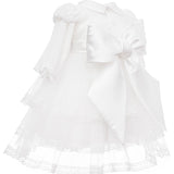 Abito Elegante Cerimonia Battesimo Con Pizzo Bianco Neonata Les Petits Enfants AZZURRA - LE PETITS ENFANTS - LuxuryKids