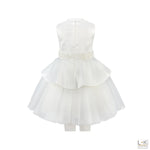 Abito Elegante Cerimonia Bianco Bambina Le Chicche ABR18 - LE CHICCHE - LuxuryKids
