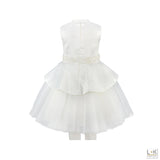 Abito Elegante Cerimonia Bianco Bambina Le Chicche ABR18 - LE CHICCHE - LuxuryKids