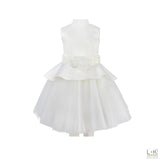 Abito Elegante Cerimonia Bianco Bambina Le Chicche ABR18 - LE CHICCHE - LuxuryKids