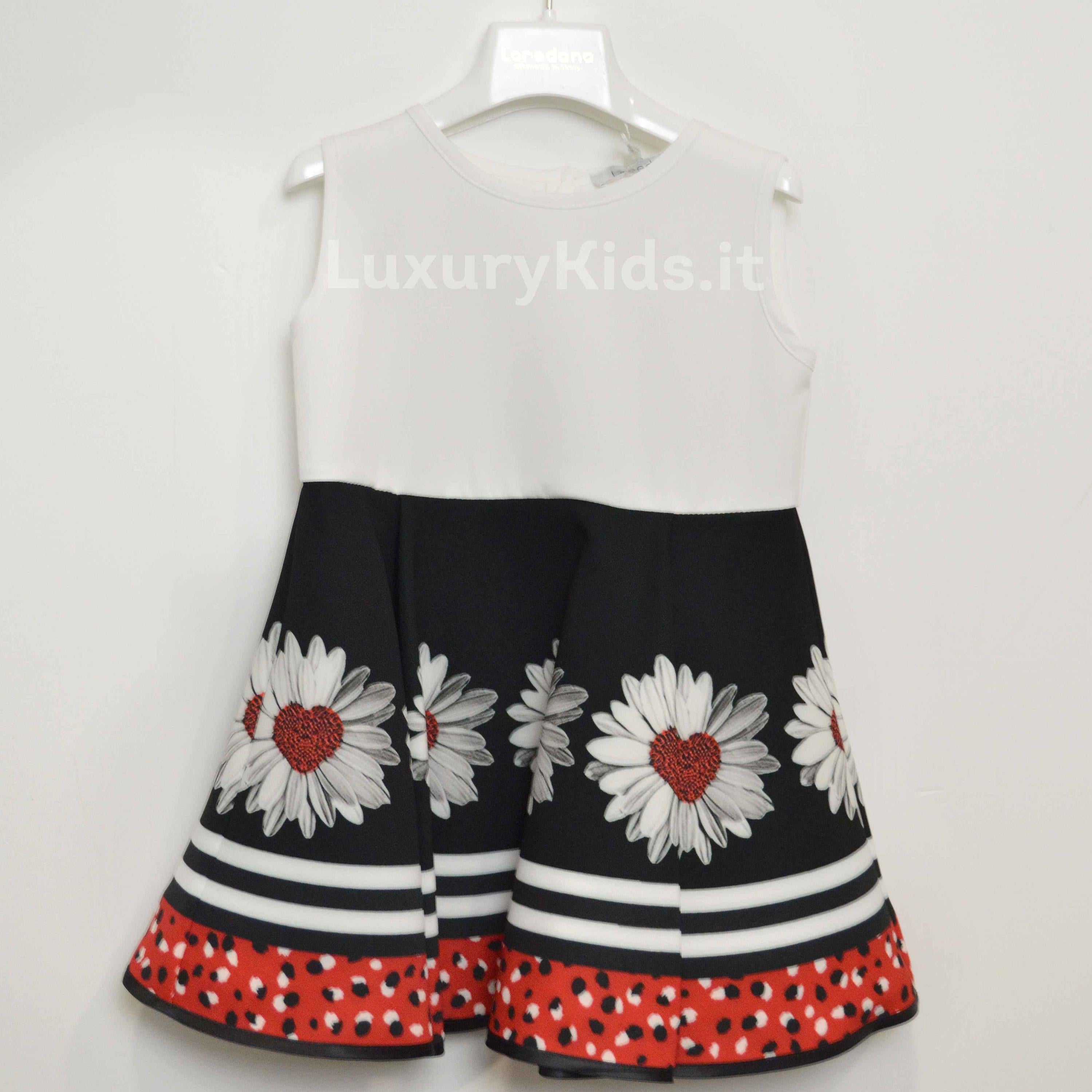 Abito Elegante cerimonia Neonata nero-bianco LOREDANA 7106A - LOLO' - LuxuryKids