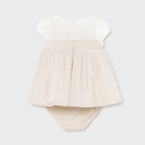 Abito Elegante Con Culotte In Tulle Sabbia Neonata MAYORAL 1823 - MAYORAL - LuxuryKids