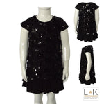Abito elegante con Paillettes Nero Bambina Take Two A00336 - TAKE TWO - LuxuryKids