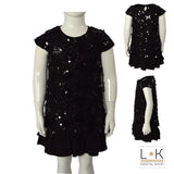 Abito elegante con Paillettes Nero Bambina Take Two A00336 - TAKE TWO - LuxuryKids
