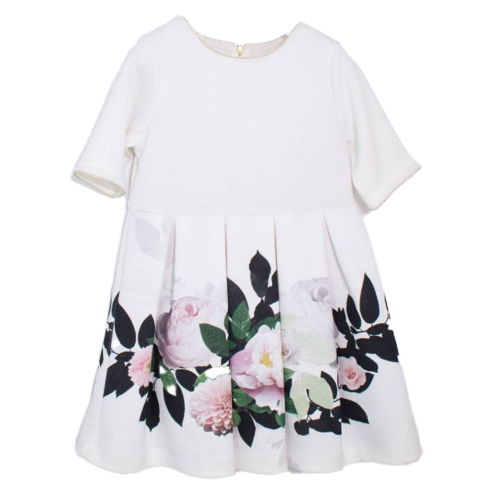 Abito Elegante con Stampa di Fiori Bambina Bianca Patachou 2233820 - PATACHOU - LuxuryKids