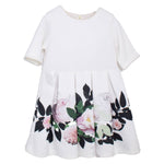 Abito Elegante con Stampa di Fiori Bambina Bianca Patachou 2233820 - PATACHOU - LuxuryKids