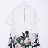 Abito Elegante con Stampa di Fiori Bambina Bianca Patachou 2233820 - PATACHOU - LuxuryKids