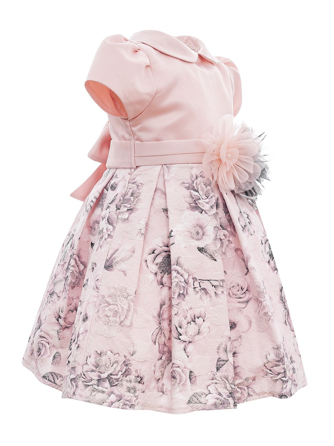Abito Elegante Da Cerimonia Stampa Floreale Rosa Neonata ISABEL 63060 - ISABEL - LuxuryKids