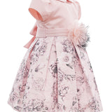 Abito Elegante Da Cerimonia Stampa Floreale Rosa Neonata ISABEL 63060 - ISABEL - LuxuryKids