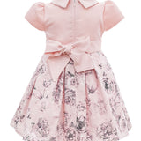 Abito Elegante Da Cerimonia Stampa Floreale Rosa Neonata ISABEL 63060 - ISABEL - LuxuryKids