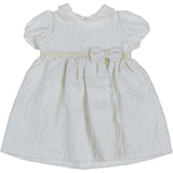 Abito Elegante Damascato Bianco-Oro Neonata Ninnaoh I1556 - NINNAOH - LuxuryKids
