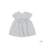 Abito Elegante Damascato Bianco-Oro Neonata Ninnaoh I1556 - NINNAOH - LuxuryKids
