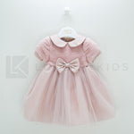 Abito elegante ecoPellicciotto Neonata Rosa Antico Martinez 1110 - ALESSANDRO MARTINEZ - LuxuryKids