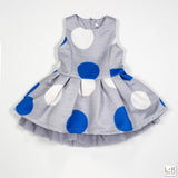 Abito Elegante grigio a Pois Bambina Fun&Fun FNBDR2142 - FUN&FUN - LuxuryKids