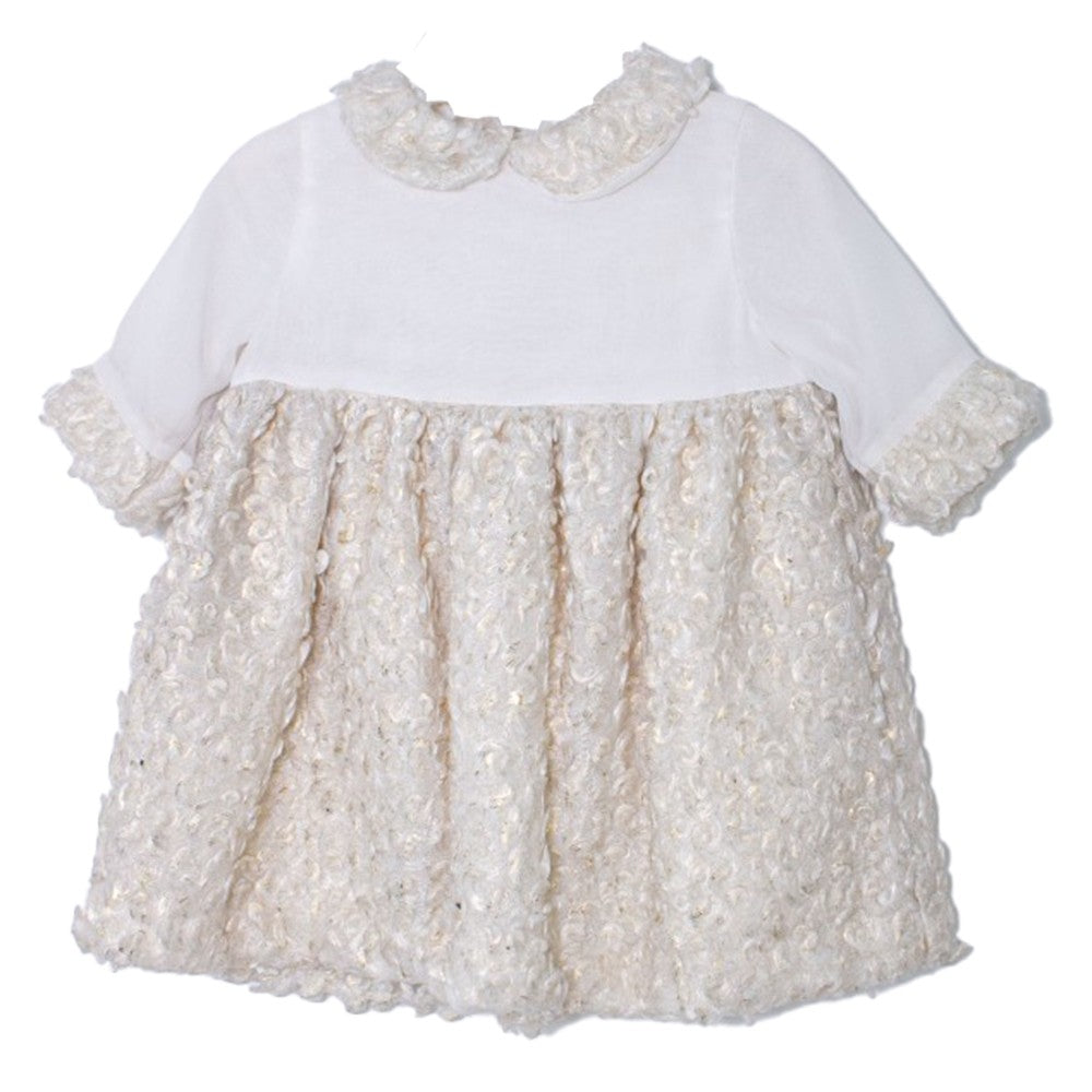Abito Elegante in Boucle Neonata Bianco-Oro Patachou 2133511 - PATACHOU - LuxuryKids