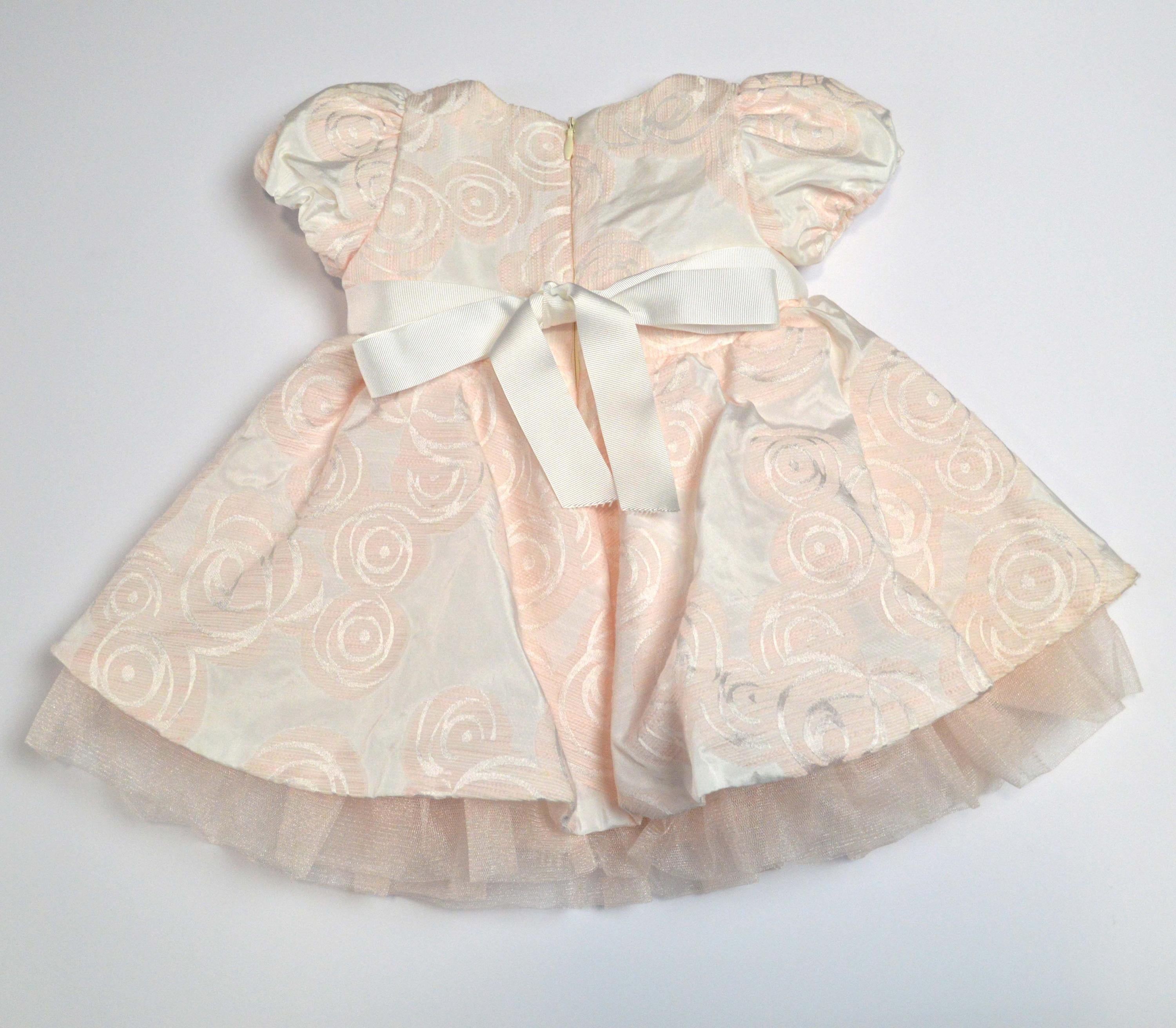 Abito Elegante Rosa in Cotone Neonata Creazioni Luana 2170 - CREAZIONI LUANA - LuxuryKids