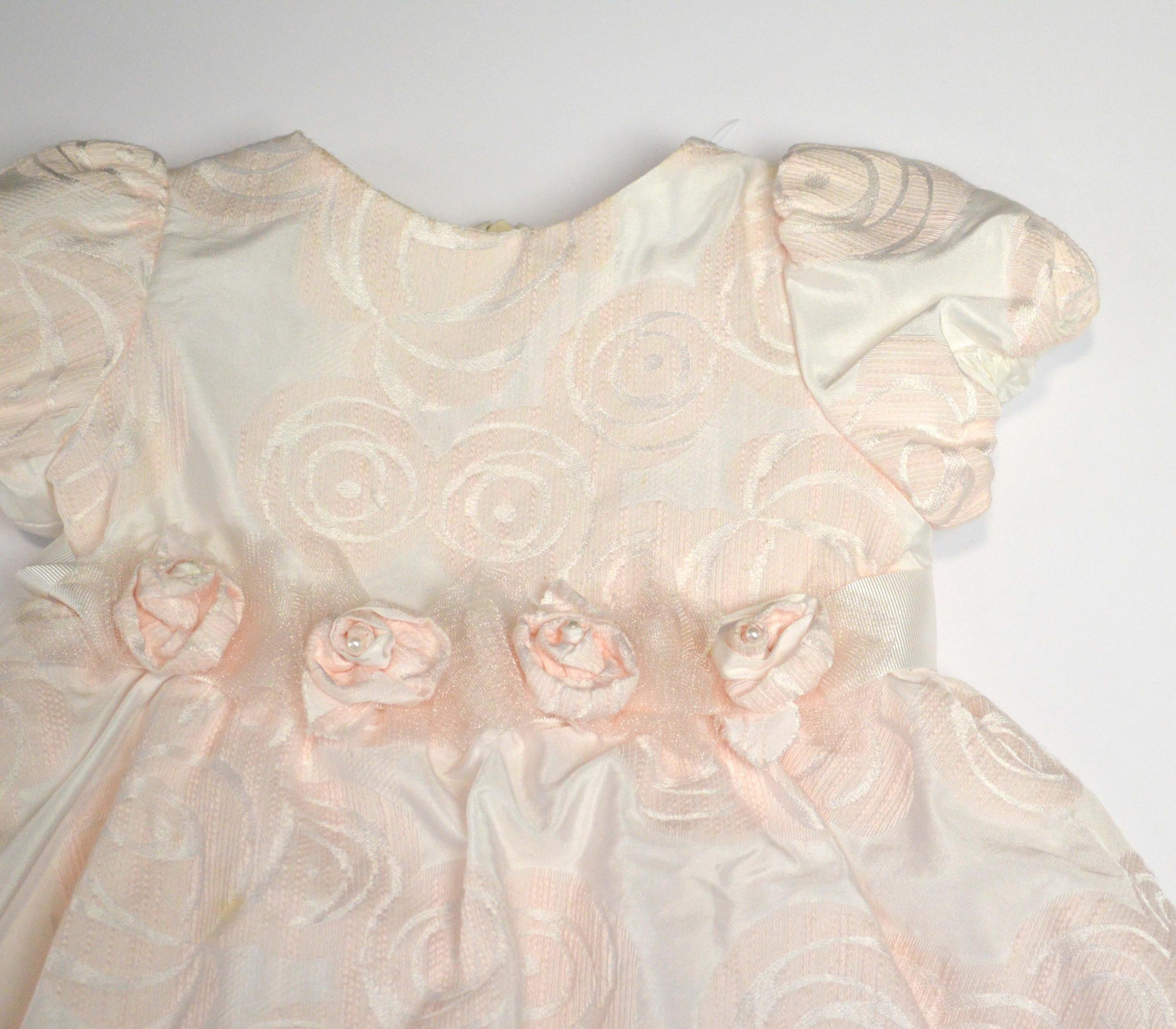 Abito Elegante Rosa in Cotone Neonata Creazioni Luana 2170 - CREAZIONI LUANA - LuxuryKids