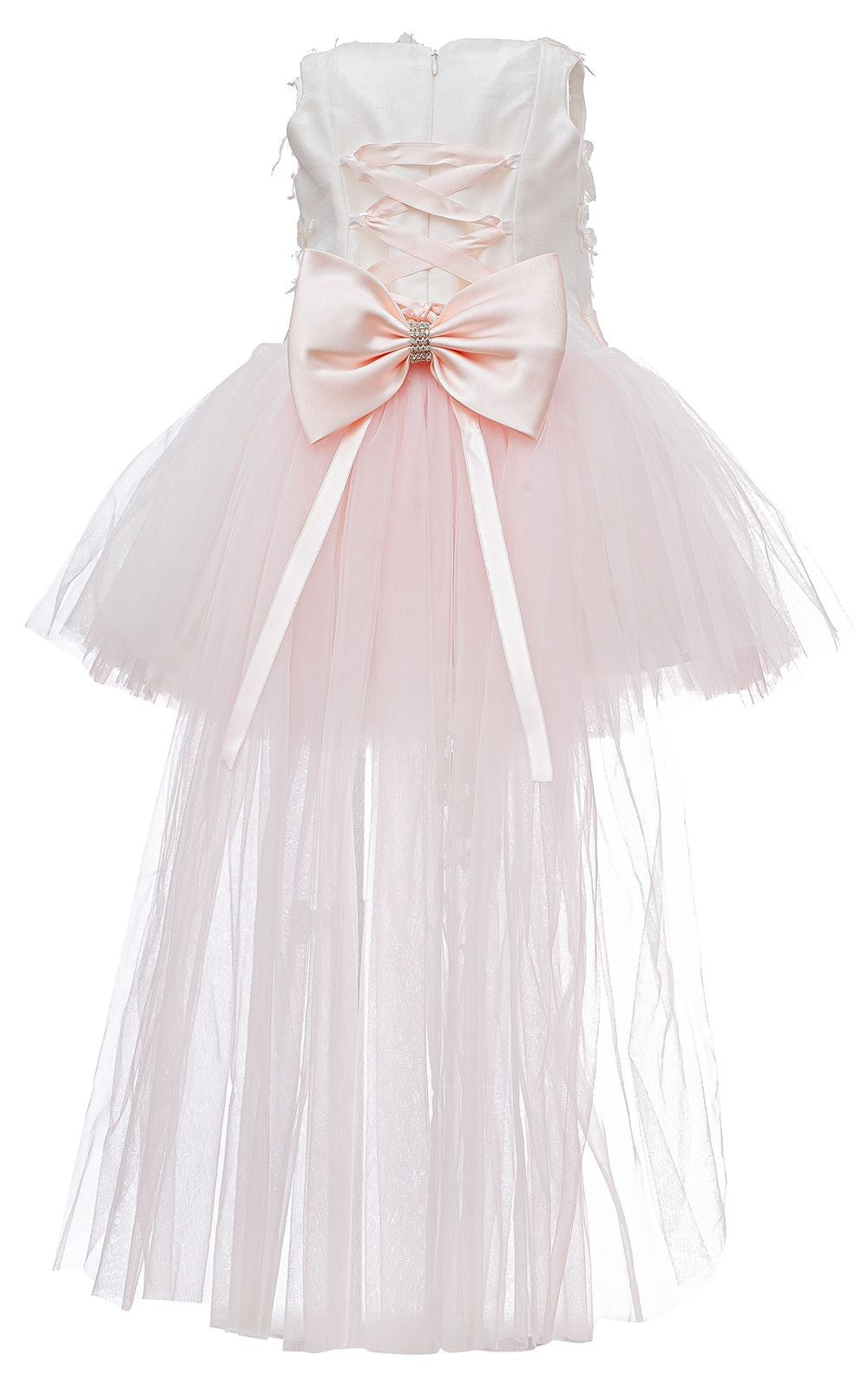 Abito Elegante Smanicato Con Corpetto Ricamato E Gonna In Tulle Neonata Le Petits Enfants ZELIA - LE PETITS ENFANTS - LuxuryKids