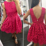 Abito Elegante Traforato e Scollato sul Retro Bambina Fucsia Fun&Fun FNJDR1192 - FUN&FUN - LuxuryKids