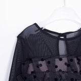 Abito Elegante Tulle A Pois Nero-Rosa Bambina LIALEA DS01743 - LIALEA - LuxuryKids