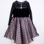 Abito Elegante Tulle A Pois Nero-Rosa Bambina LIALEA DS01743 - LIALEA - LuxuryKids