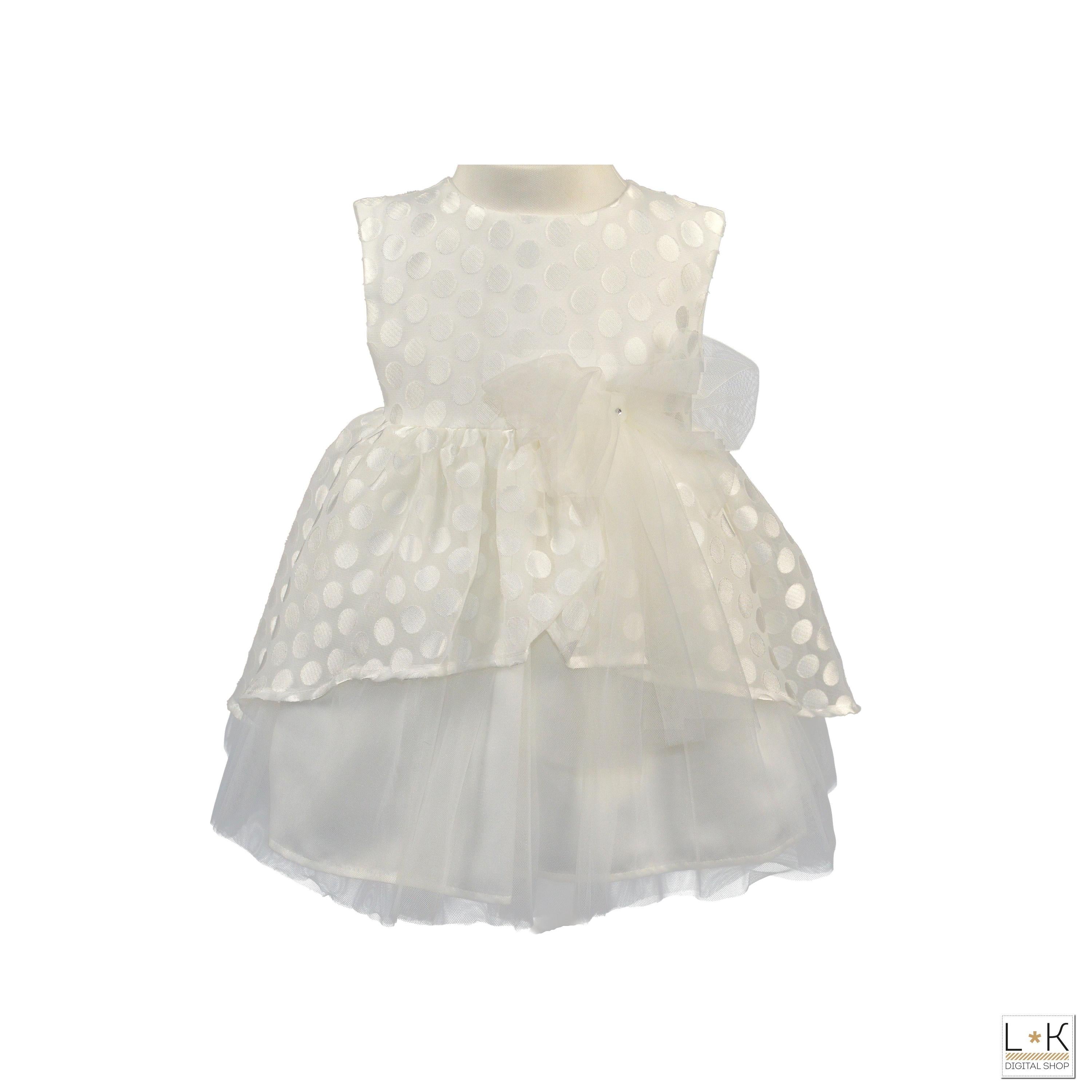 Abito Elegante Tulle Battesimo Neonata Bufi B10131A - BUFI - LuxuryKids