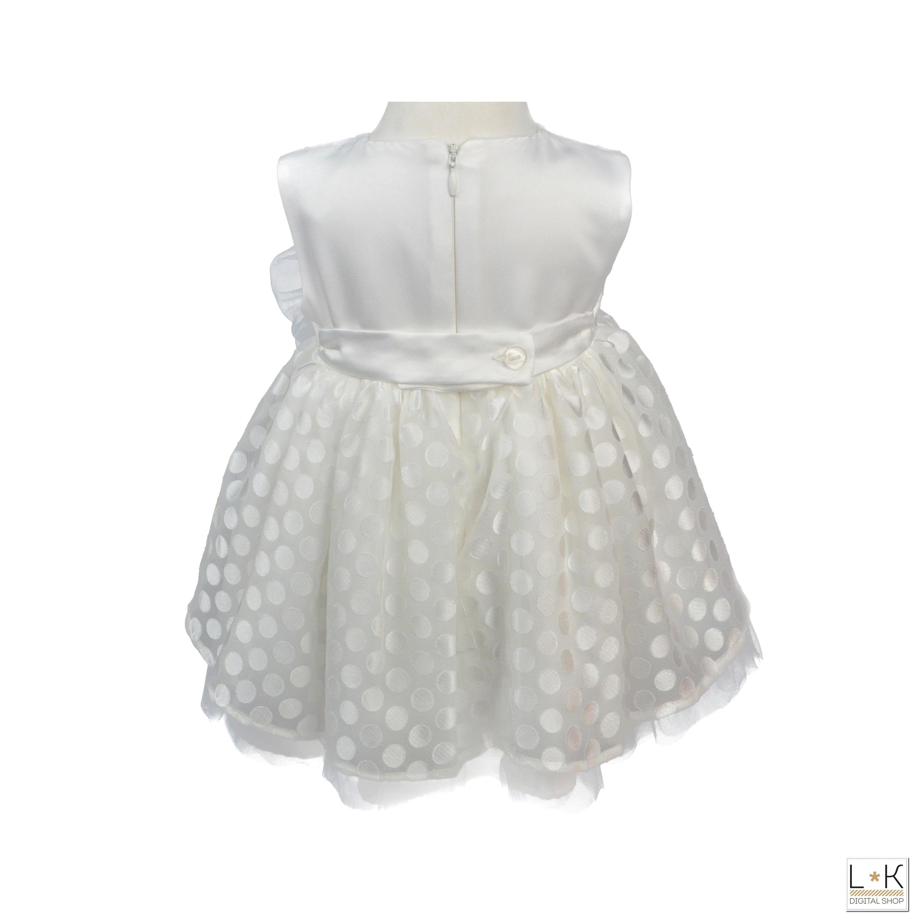 Abito Elegante Tulle Battesimo Neonata Bufi B10131A - BUFI - LuxuryKids