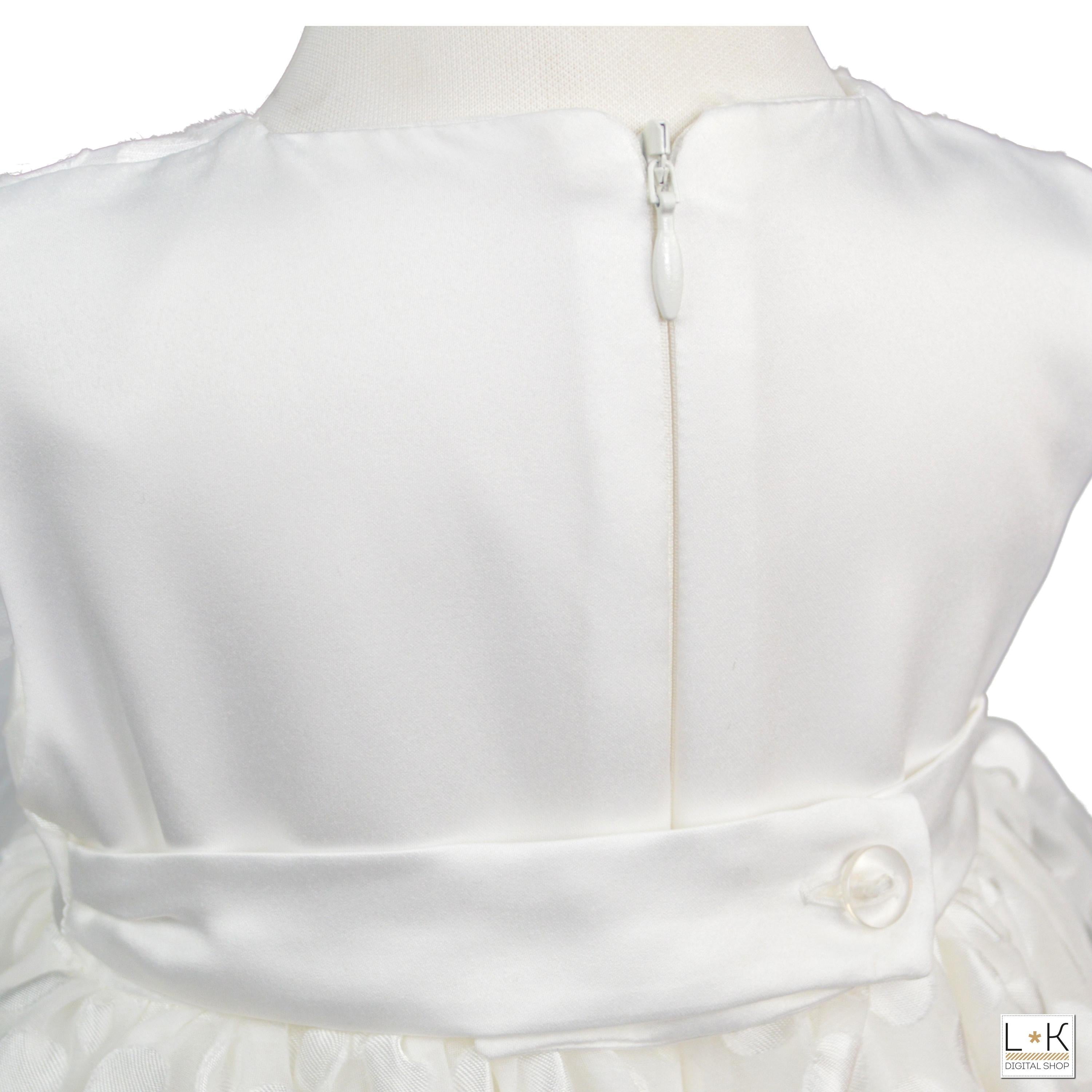 Abito Elegante Tulle Battesimo Neonata Bufi B10131A - BUFI - LuxuryKids