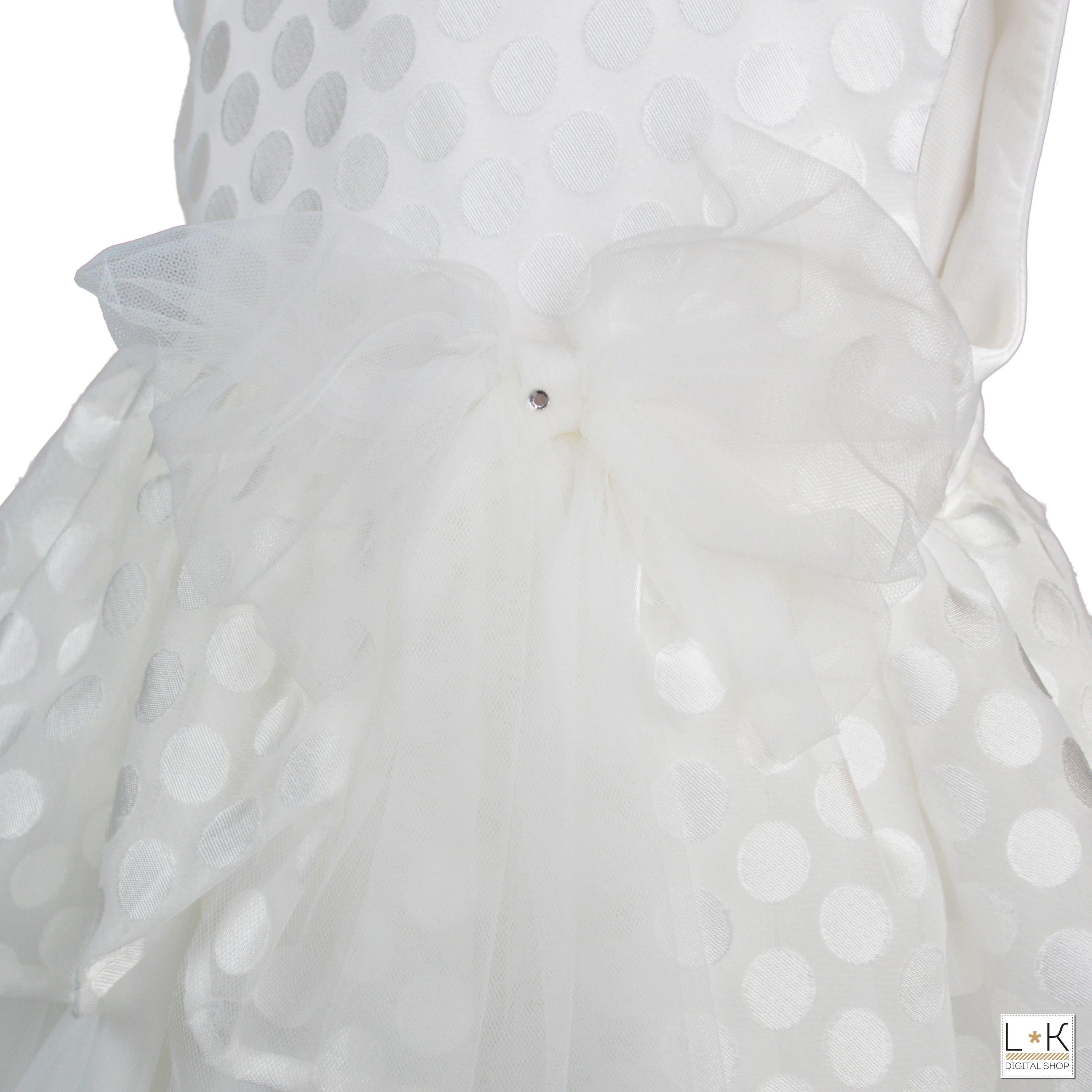 Abito Elegante Tulle Battesimo Neonata Bufi B10131A - BUFI - LuxuryKids