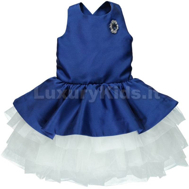 Abito Estivo ballerina Chic Bambina  Blu Cobalto Chua V11MG - CHUA - LuxuryKids