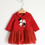 Abito In Caldo Cotone Con Gonna in Tulle Neonata MINIBANDA 1723 - MINIBANDA - LuxuryKids