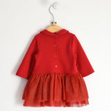 Abito In Caldo Cotone Con Gonna in Tulle Neonata MINIBANDA 1723 - MINIBANDA - LuxuryKids