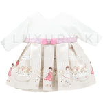 Abito In Caldo Cotone Tema Carillon Panna Neonata Ninnaoh I19112 - NINNAOH - LuxuryKids