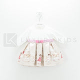 Abito In Caldo Cotone Tema Carillon Panna Neonata Ninnaoh I19112 - NINNAOH - LuxuryKids