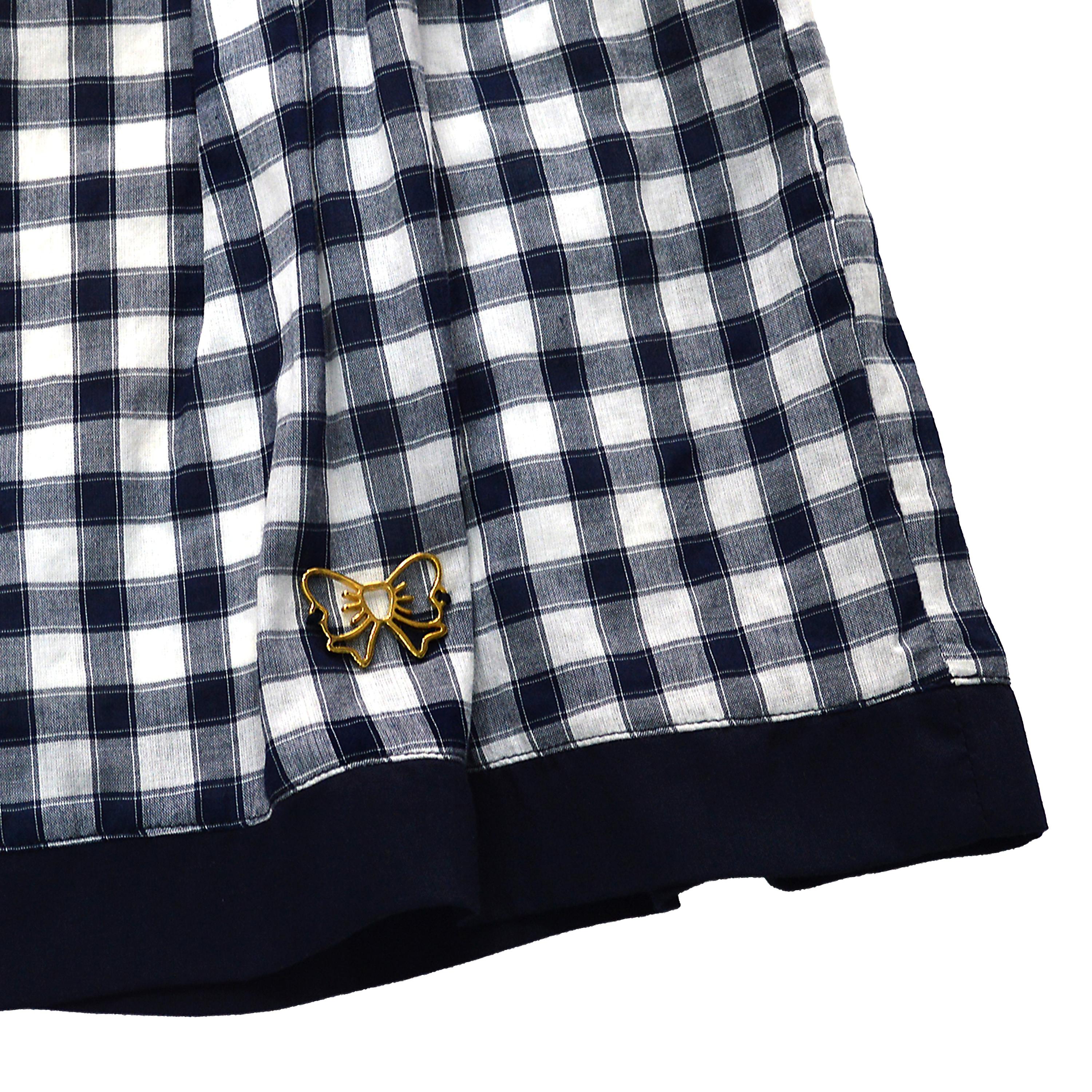 Abito in Cotone a Quadretti Bambina Blu Fix Design FC9003 - FIX DESIGN - LuxuryKids