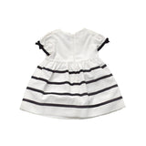 Abito in Cotone a Righe a Bambolina Elegante Neonata Bianco Moschino MDVB49 - MOSCHINO - LuxuryKids