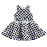 Abito in Jacquard a Pois Neonata Blu Sarabanda V232 - SARABANDA - LuxuryKids