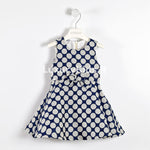 Abito in Jacquard a Pois Neonata Blu Sarabanda V232 - SARABANDA - LuxuryKids