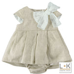 Abito In Lino Con Culotte Neonata Minibanda U749 - MINIBANDA - LuxuryKids