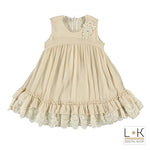 Abito in Macramè Neonata Beige Sarabanda M225 - SARABANDA - LuxuryKids
