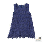 Abito in Macramè Neonata Blu Sarabanda M223 - SARABANDA - LuxuryKids