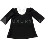 Abito In Maglia Con Finta Camcia Sottostante Nero Bambina Alexia AL5004R - ALEXIA - LuxuryKids