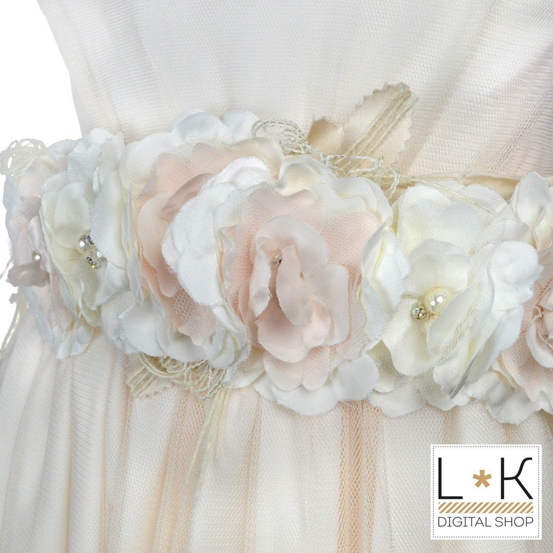 Abito in Tulle Eegante Cerimonia Rosa Cipria Bambina Mimilù 987 - MIMILU' - LuxuryKids