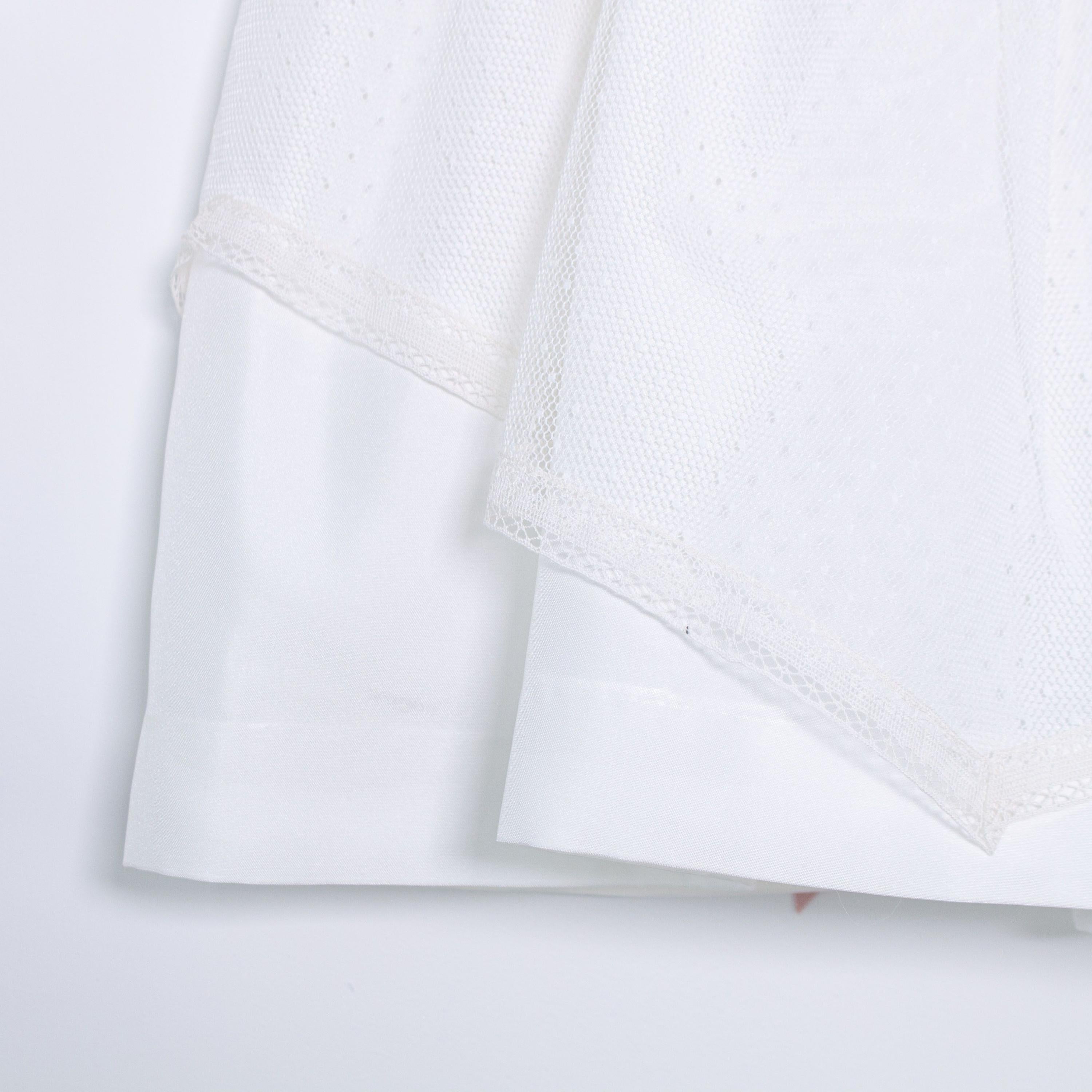 Abito Manica Lunga Elegante Raso Battesimo Panna 5642 Ponto Per Ponto - PONTO POR PONTO - LuxuryKids