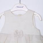 Abito Smanicato Elegante Caldo Cotone Panna Neonata MINIBANDA T018 - MINIBANDA - LuxuryKids