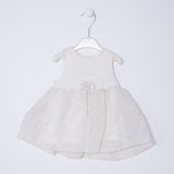 Abito Smanicato Elegante Caldo Cotone Panna Neonata MINIBANDA T018 - MINIBANDA - LuxuryKids