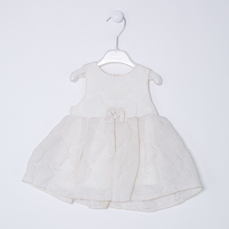 Abito Smanicato Elegante Caldo Cotone Panna Neonata MINIBANDA T018 - MINIBANDA - LuxuryKids