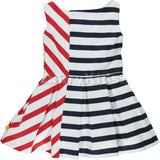Abito smanicato Estivo A Righe Rosse e blu Bambina CHua V7NG - CHUA - LuxuryKids